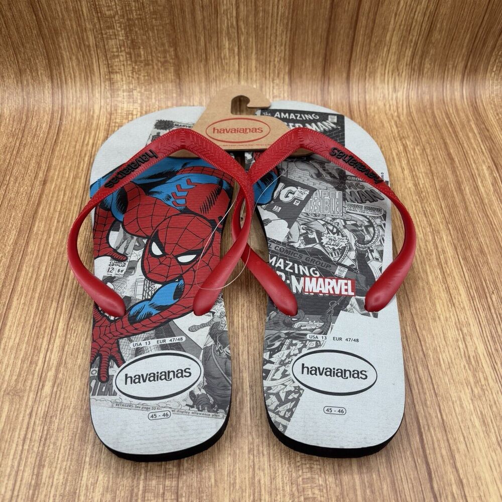 Havaianas Spider-Man Spidey Marvel Slippers Sandals Marvel Size 13 New